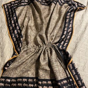 Jim Thompson silk blouse with drawstring.
